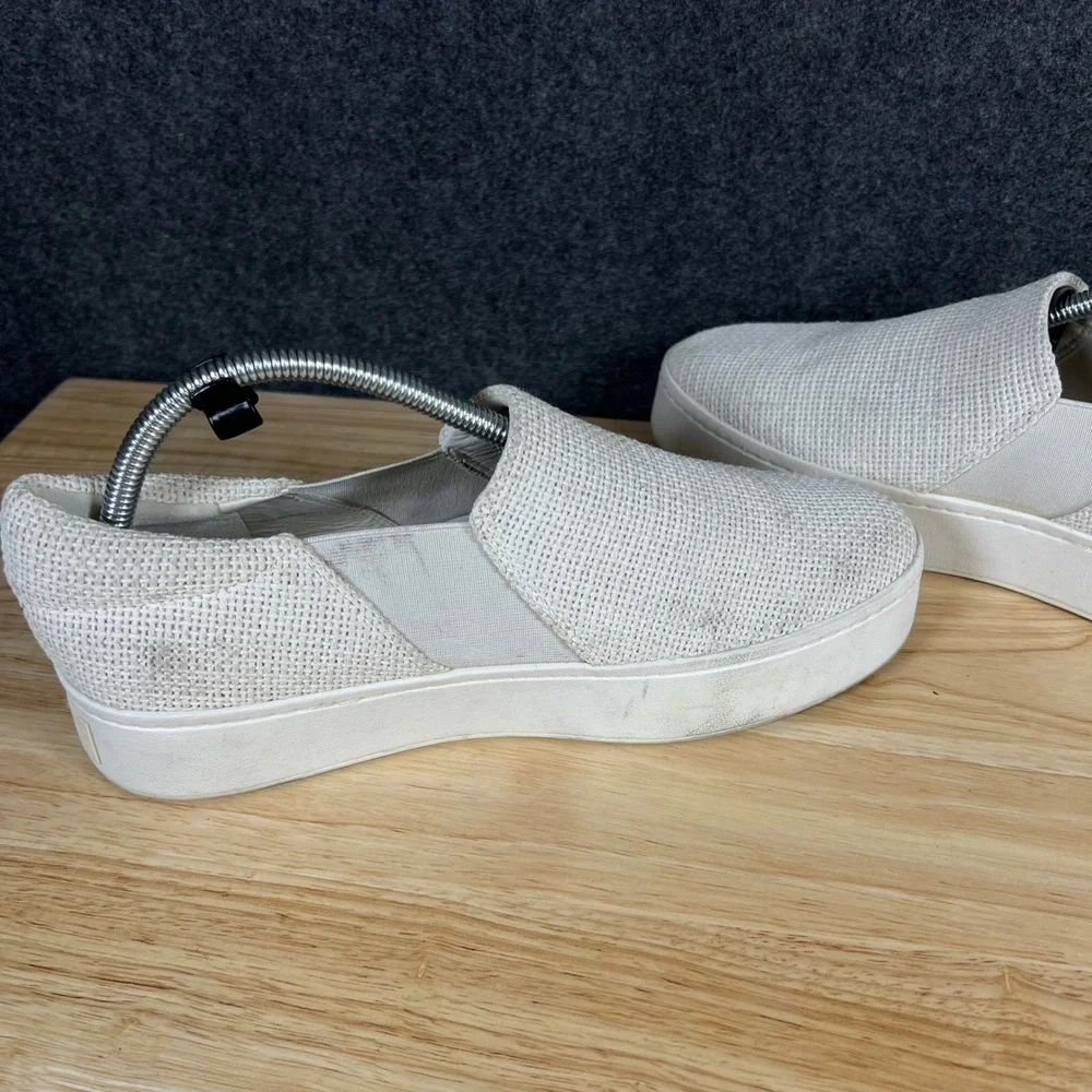 Vince Warren Woven Platform Slip On Sneakers Mens 9.5 Cream Off White Flatform